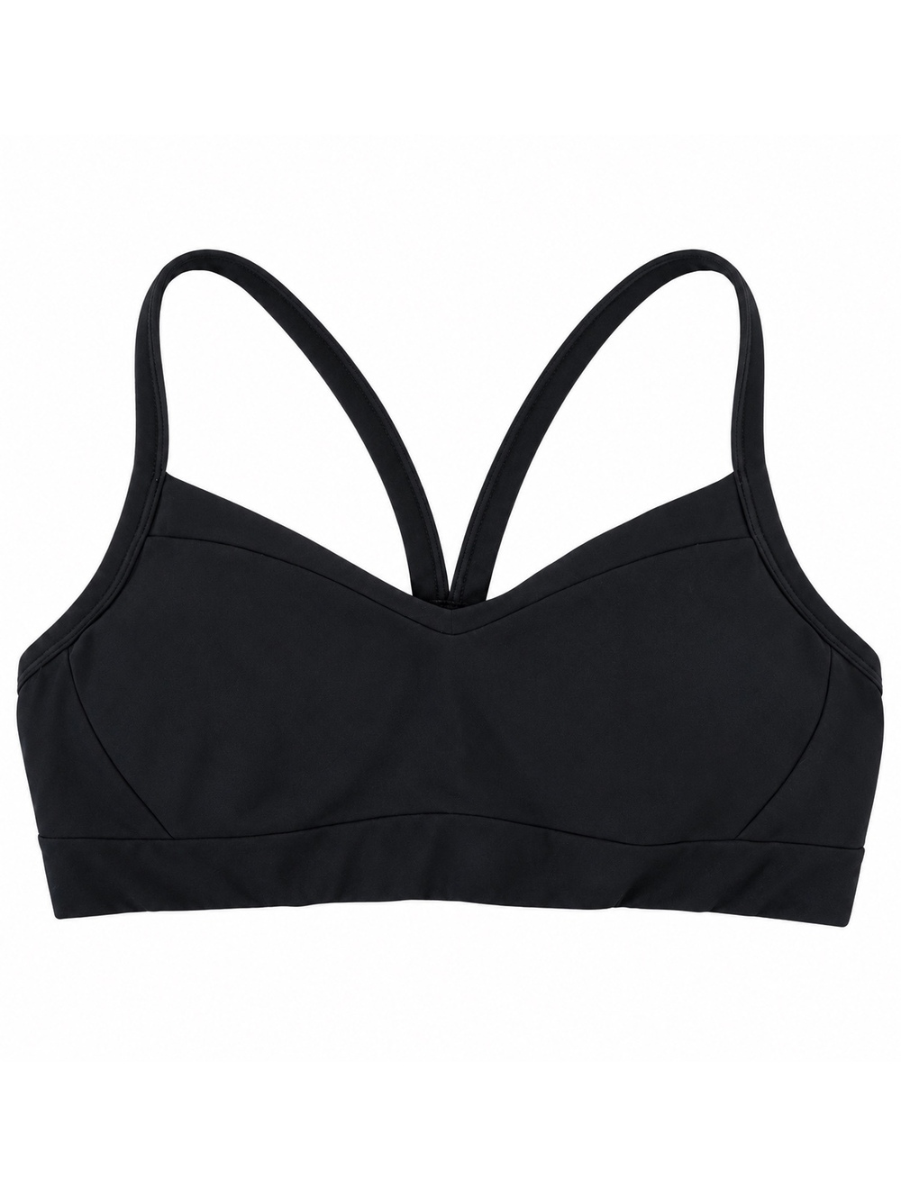 Athleta Black V-Neck Strappy Keyhole Sports Bra Size M Yoga Workout